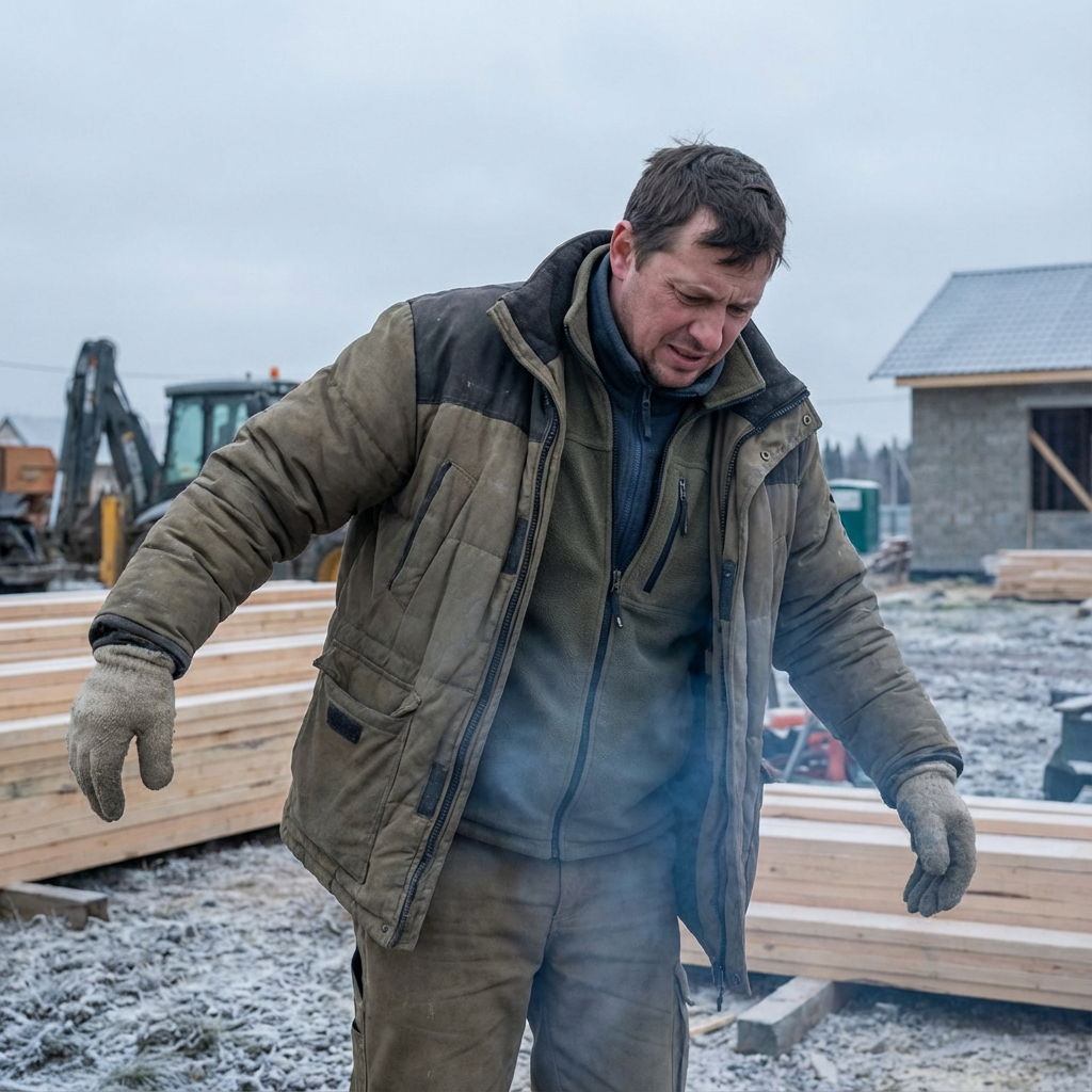 Osoba w wielu warstwach ubrania