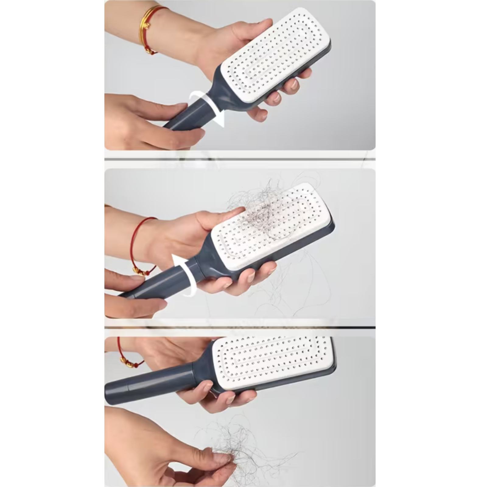 3 kroki czyszczenia szczotki samoczyszczącej – klik i czyste