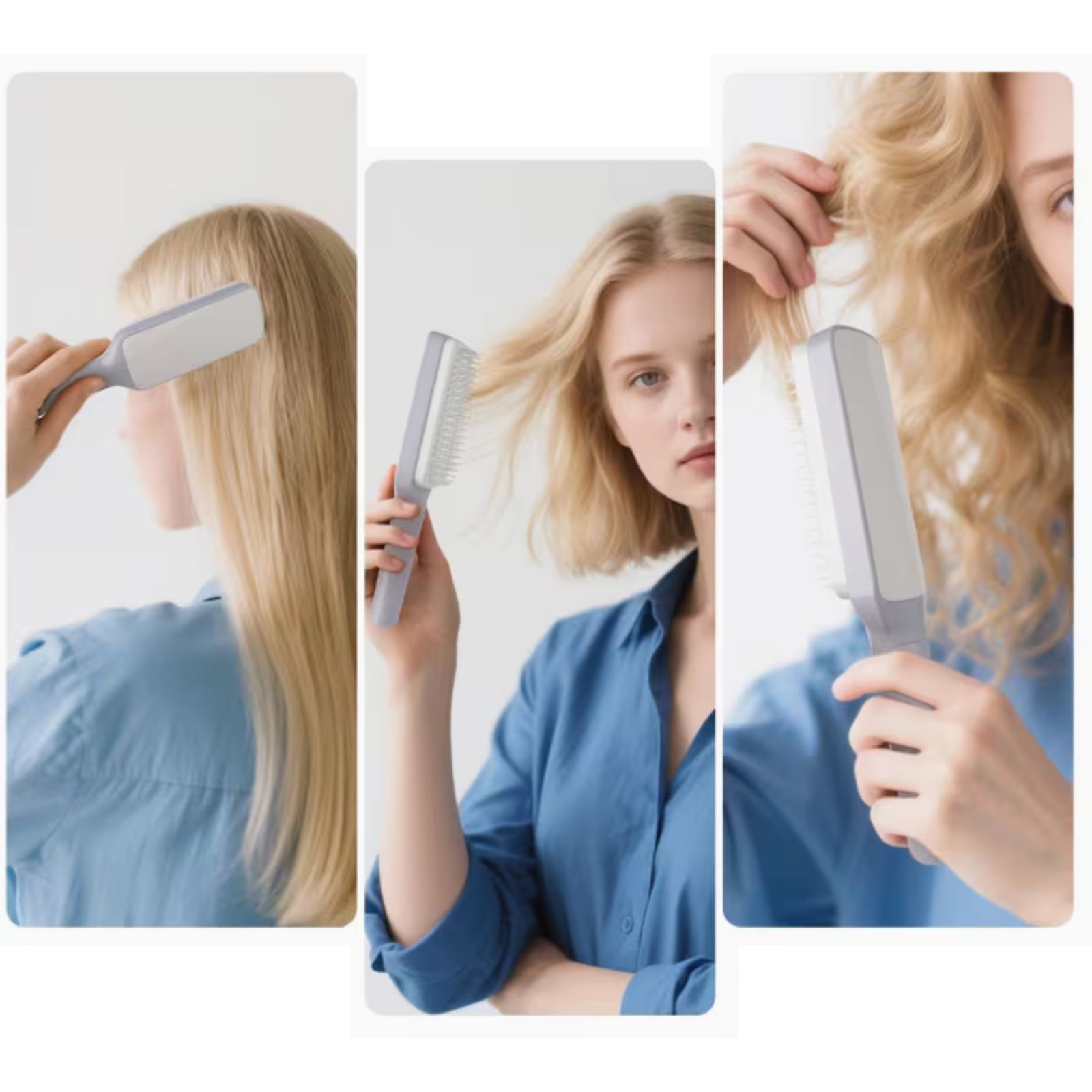 Szczotka samoczyszcząca odpowiednia do prostych, falowanych i kręconych włosów