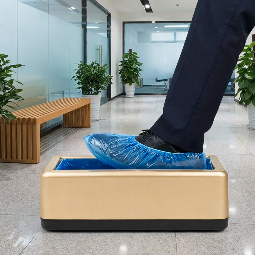 Wkładanie stopy do dozownika