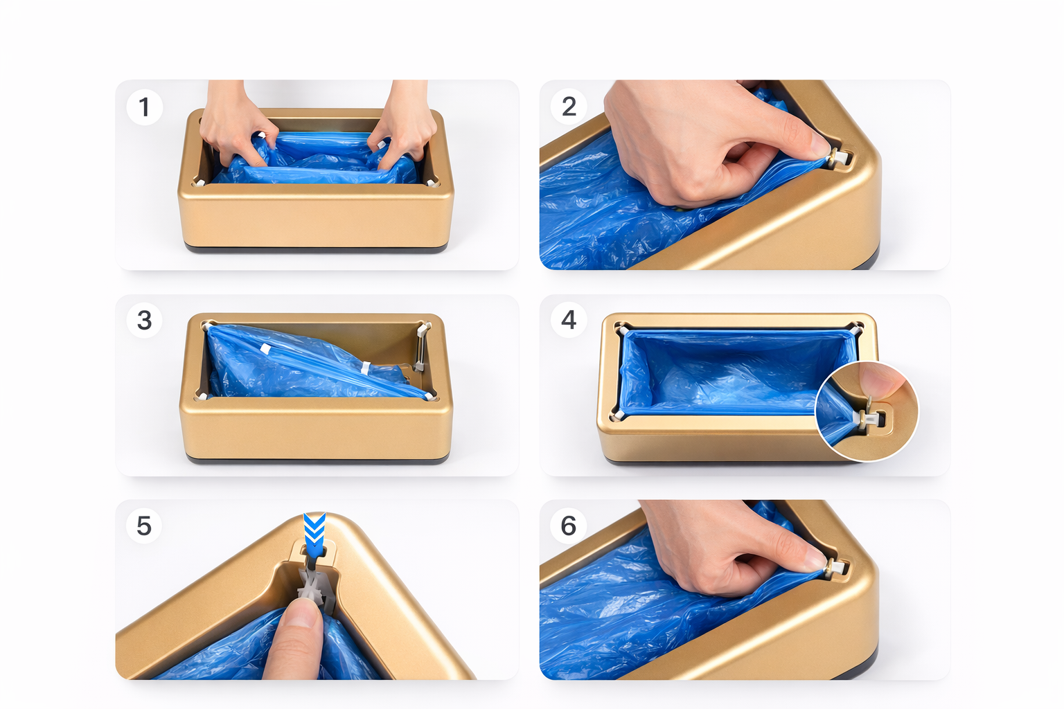 Instrukcja zakładania folii do dozownika w 6 krokach