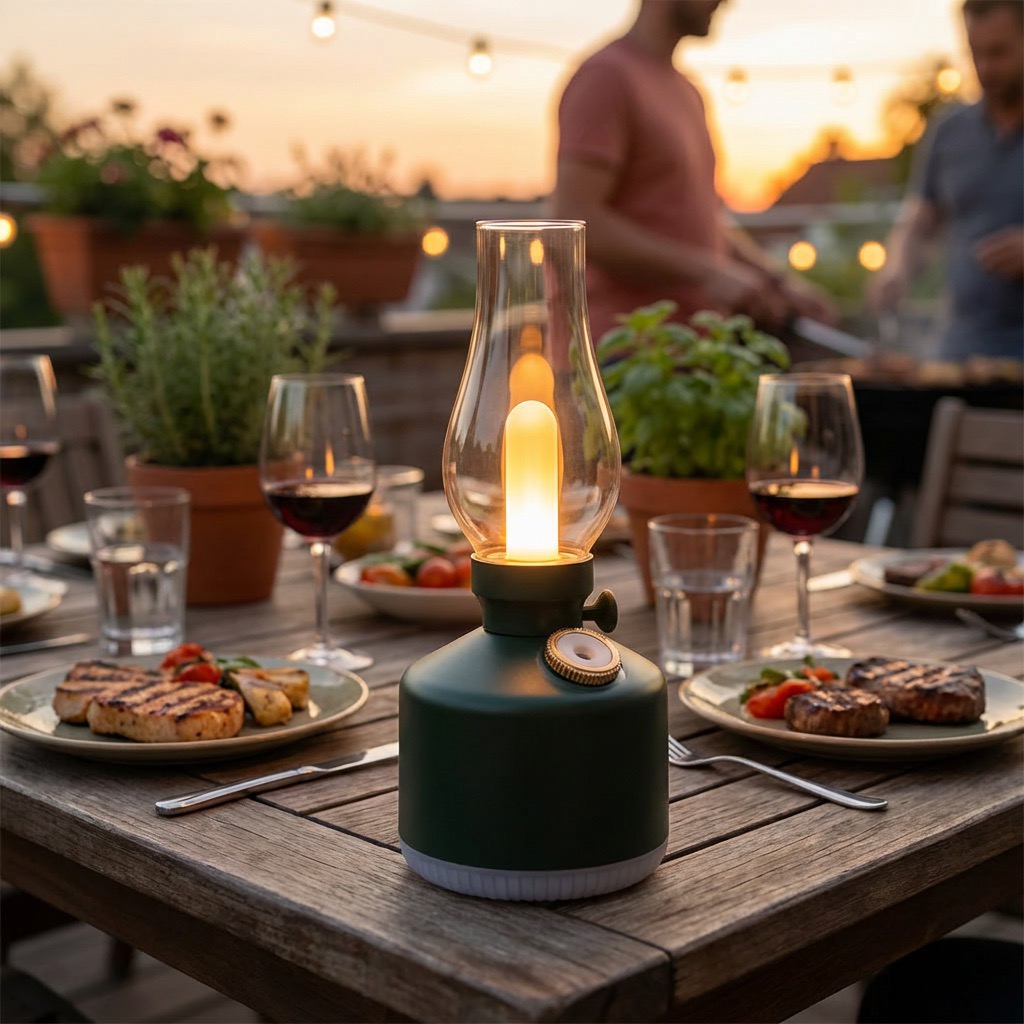 Lampka Aive w eleganckim plenerze na stole