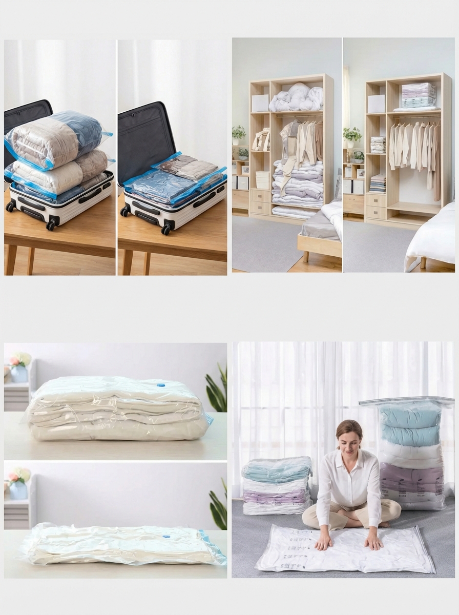 Worki próżniowe — pakowanie walizki i organizacja szafy