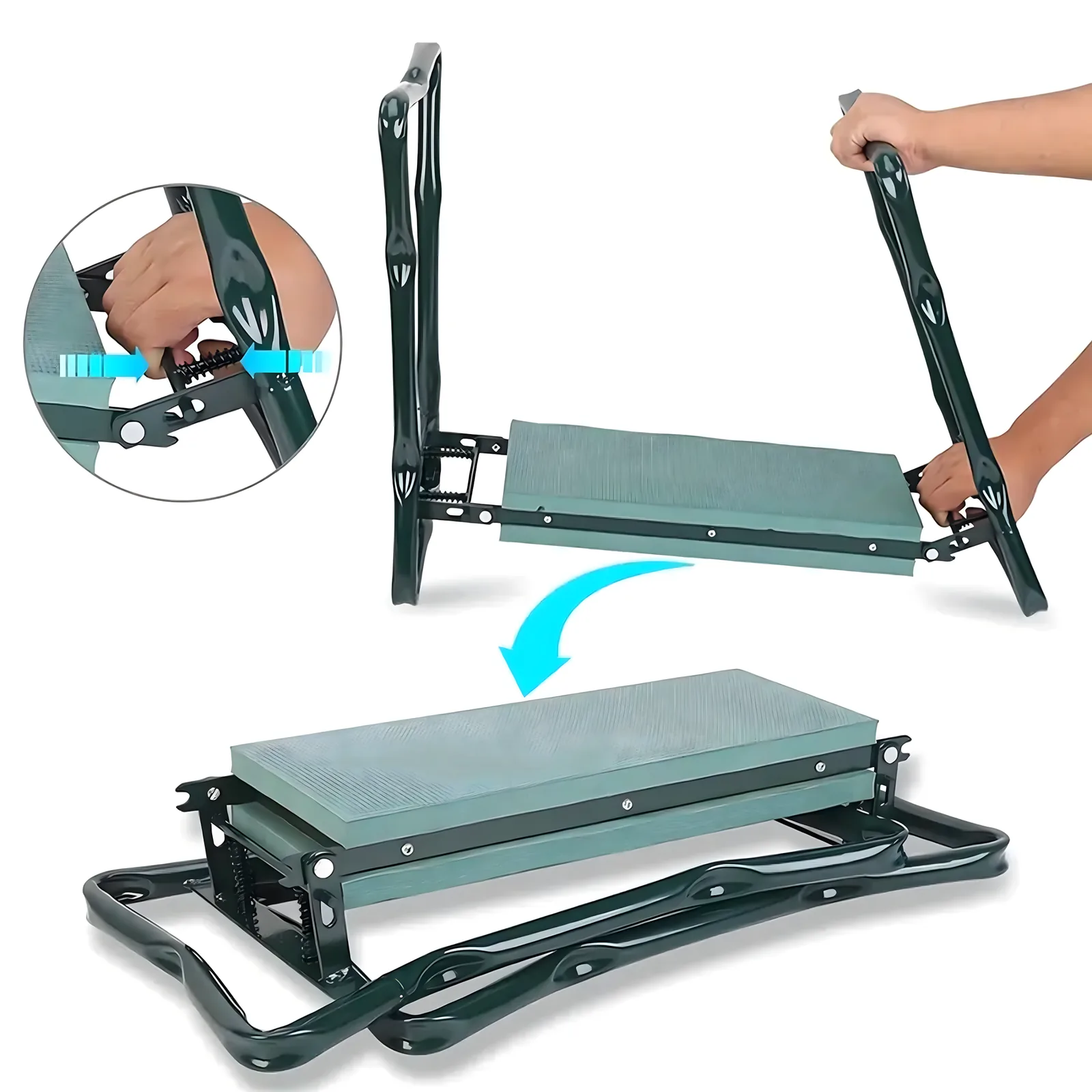 Mechanizm składania klęcznika ogrodowego — instrukcja krok po kroku